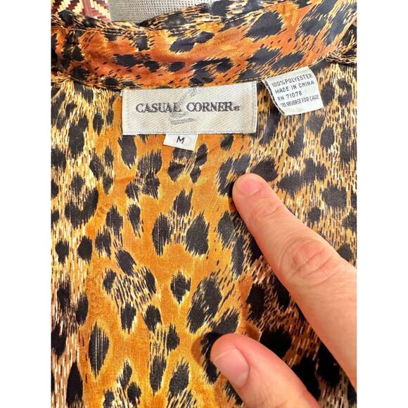 Vintage 1980’s Leopard Print Blouse Button Up - Picture 9 of 9